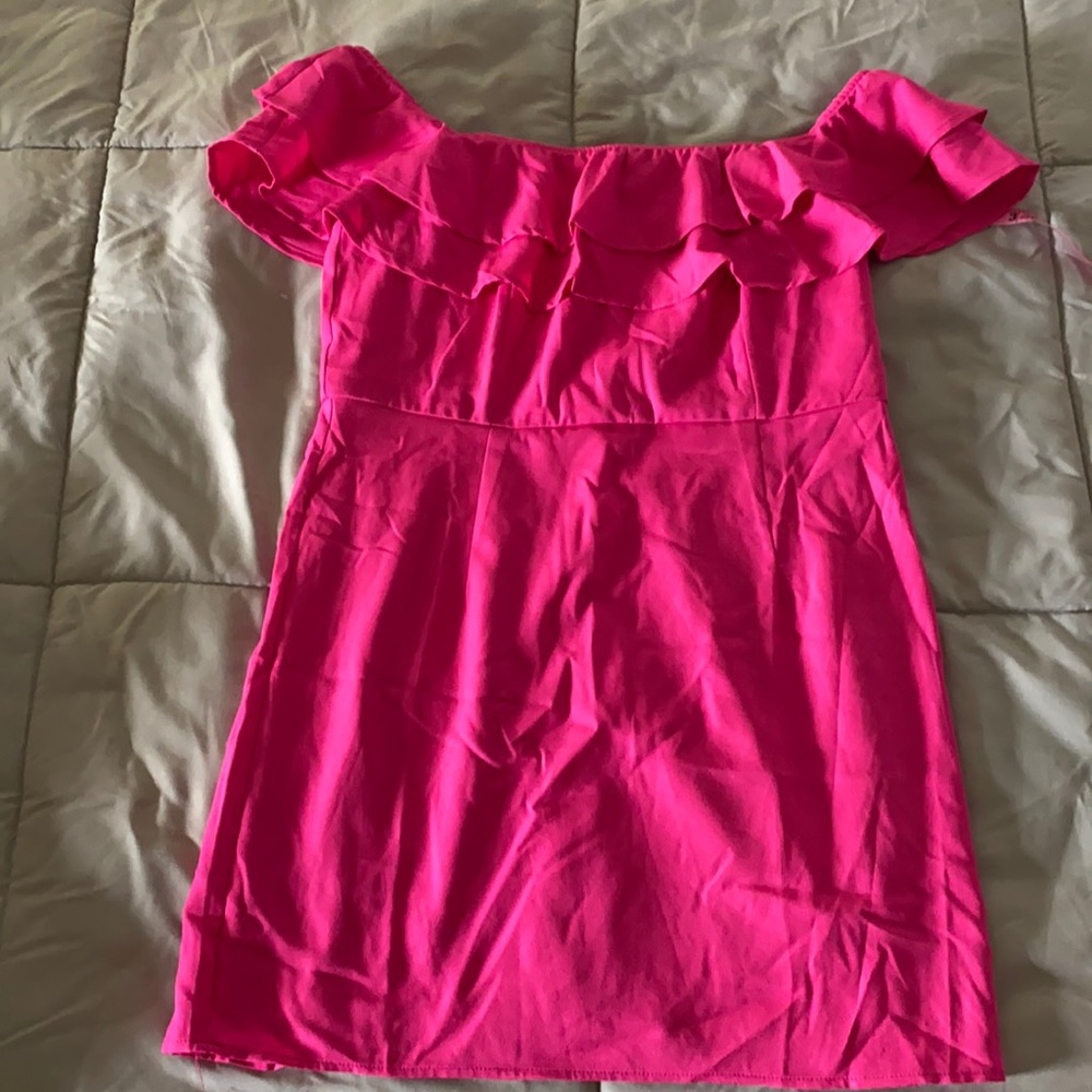 Pink Off the Shoulder Dress